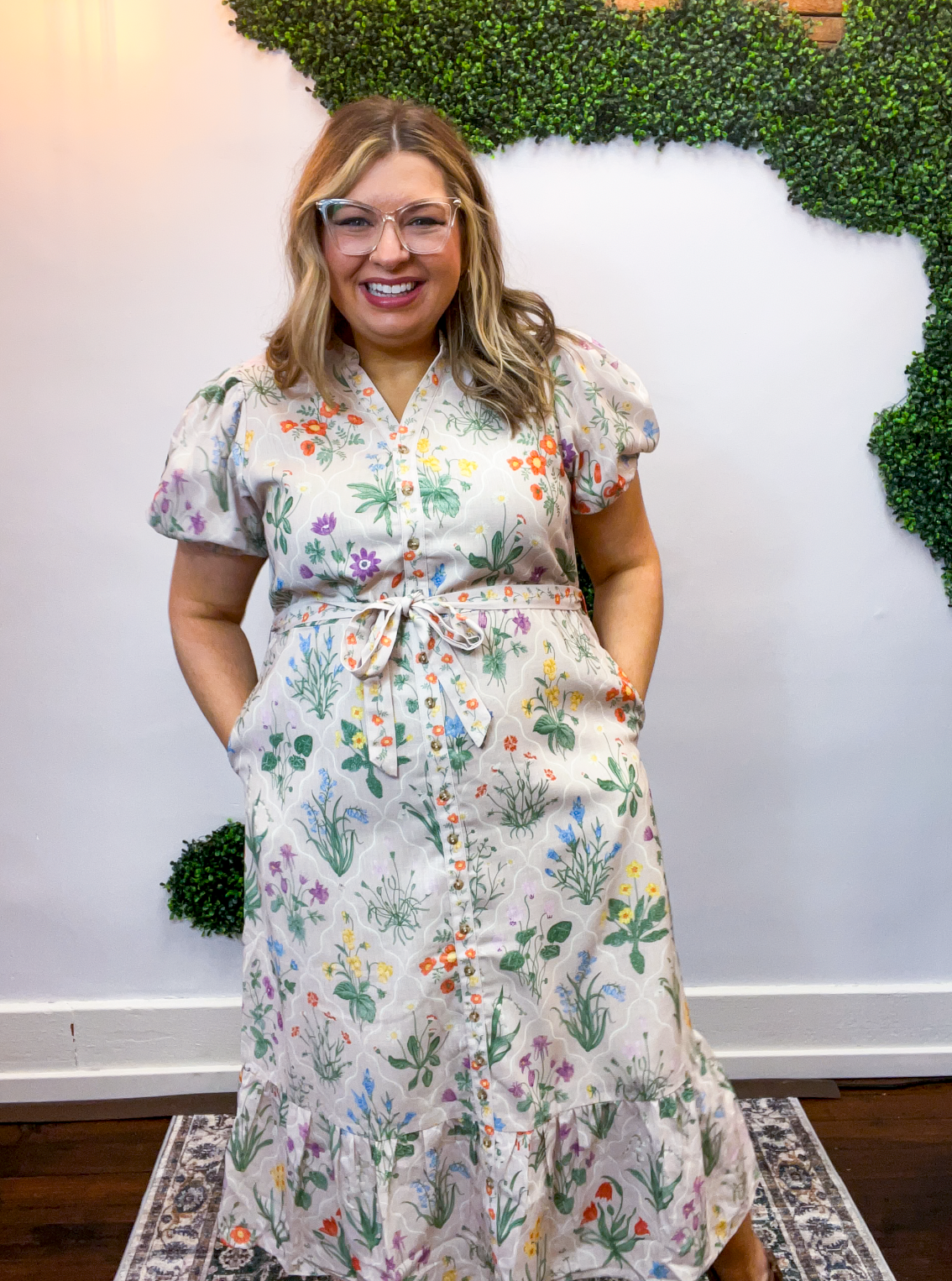 Autumn Bloom Belted Dress