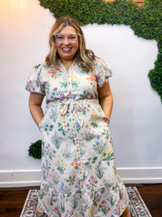 Autumn Bloom Belted Dress