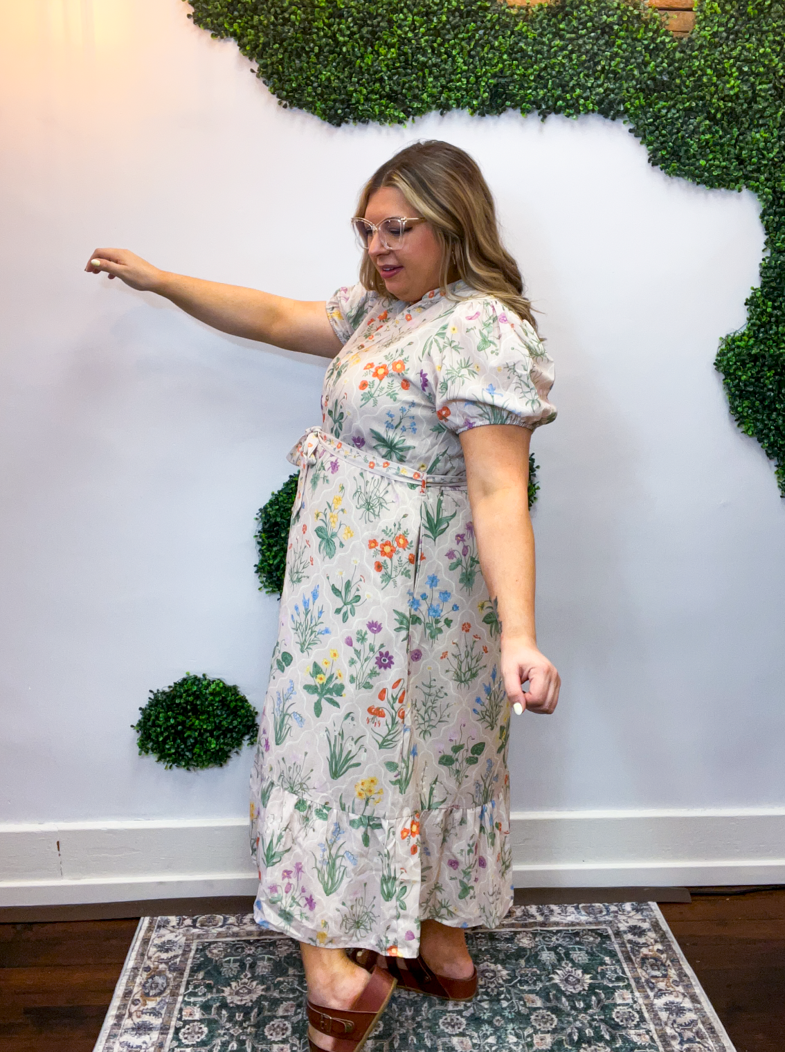 Autumn Bloom Belted Dress