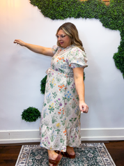 Autumn Bloom Belted Dress