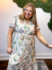 Autumn Bloom Belted Dress