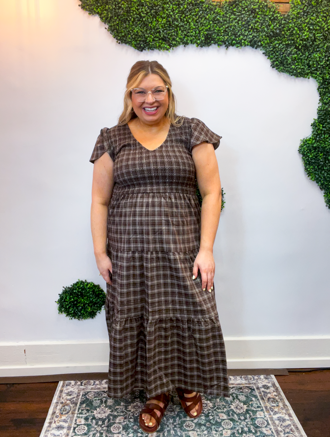 Autumn Orchard Plaid Dress