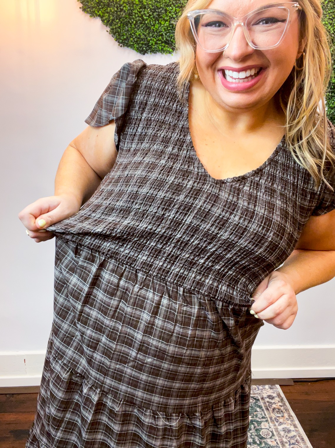Autumn Orchard Plaid Dress