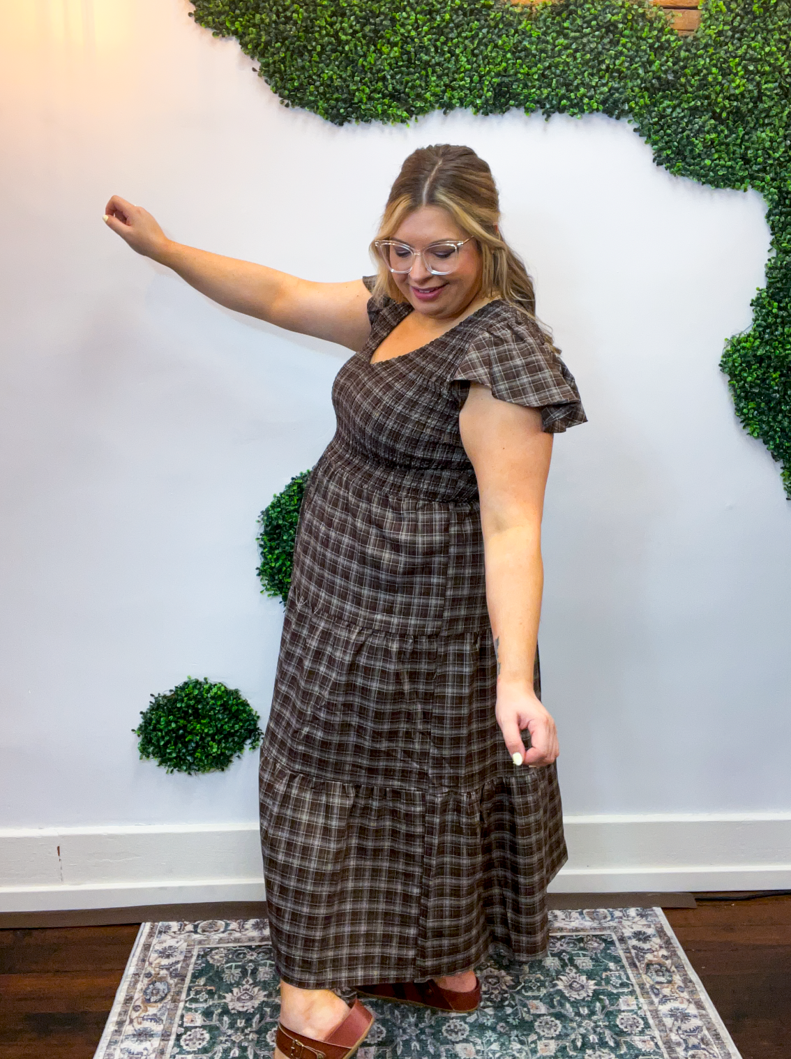 Autumn Orchard Plaid Dress