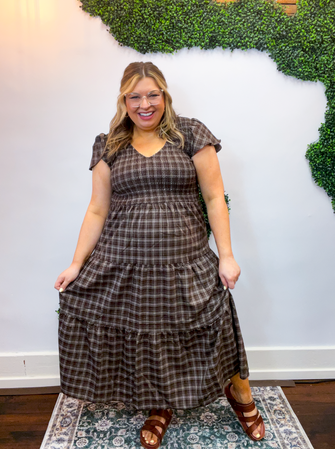 Autumn Orchard Plaid Dress