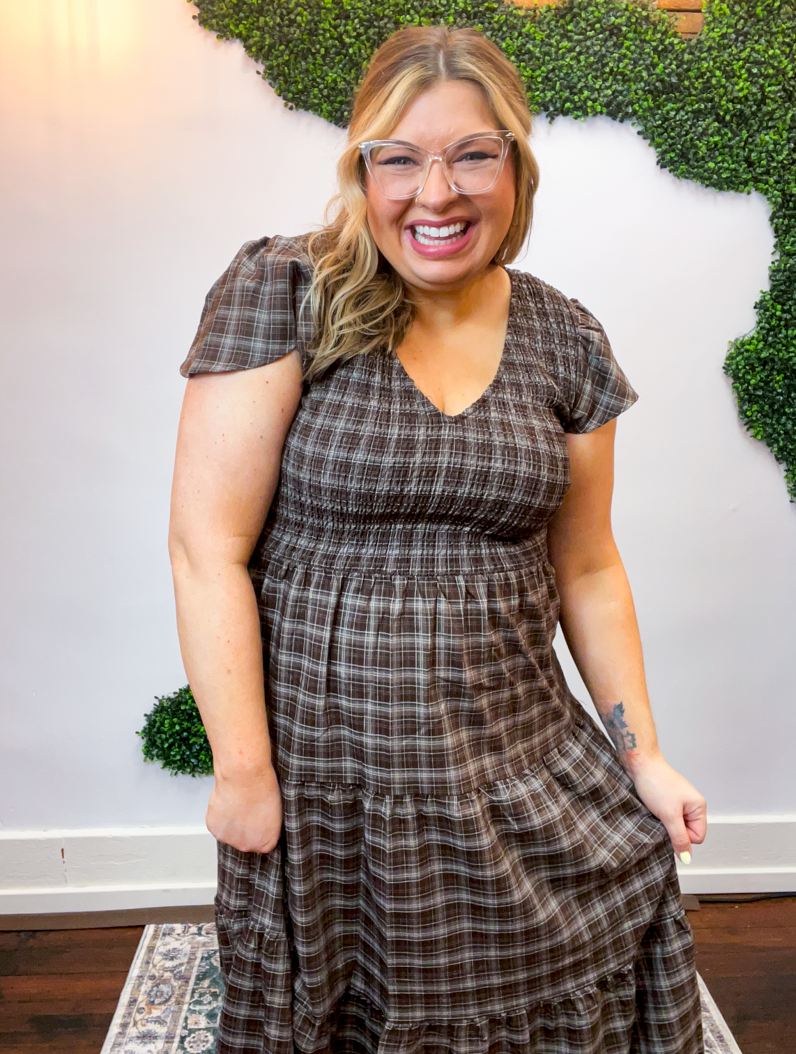 Autumn Orchard Plaid Dress