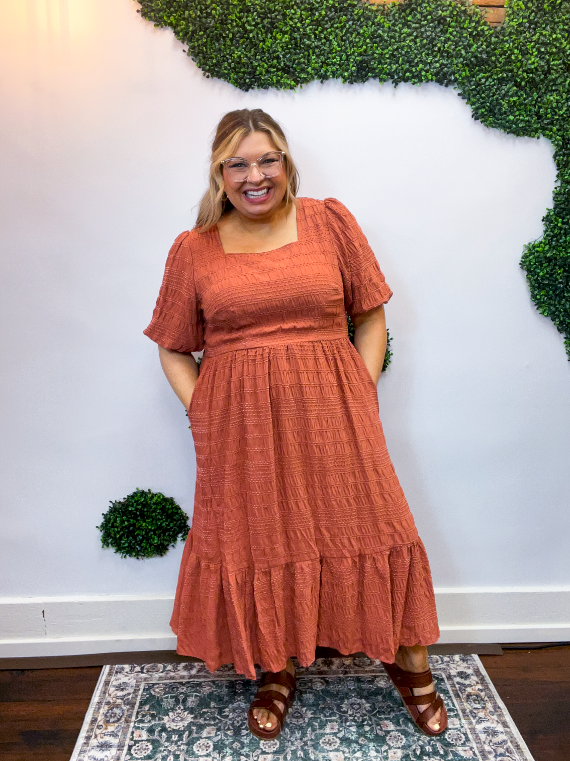 Clay Rose Midi Dress