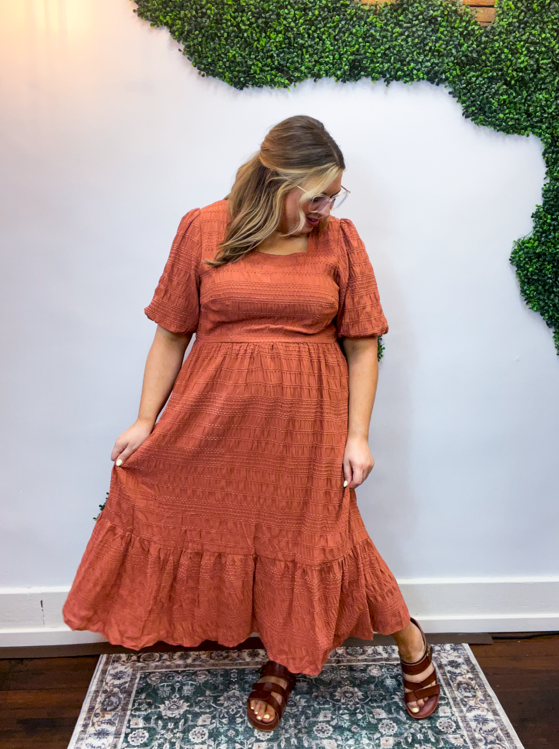 Clay Rose Midi Dress