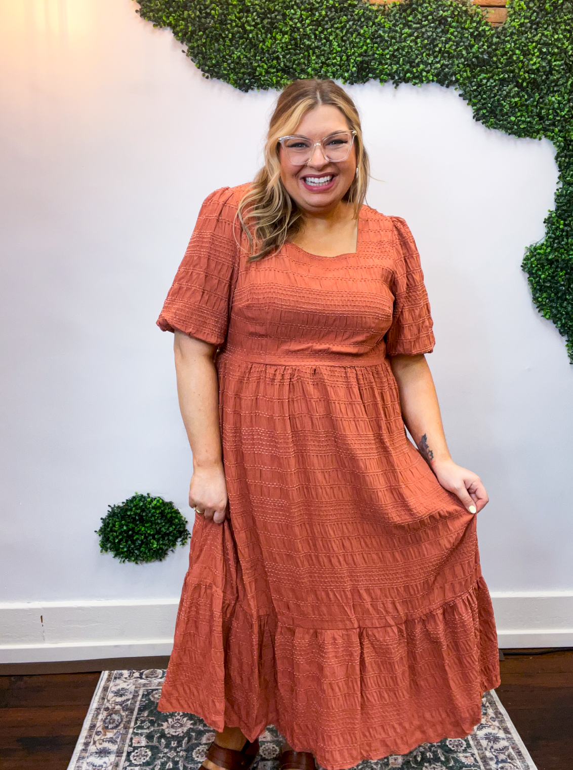 Clay Rose Midi Dress