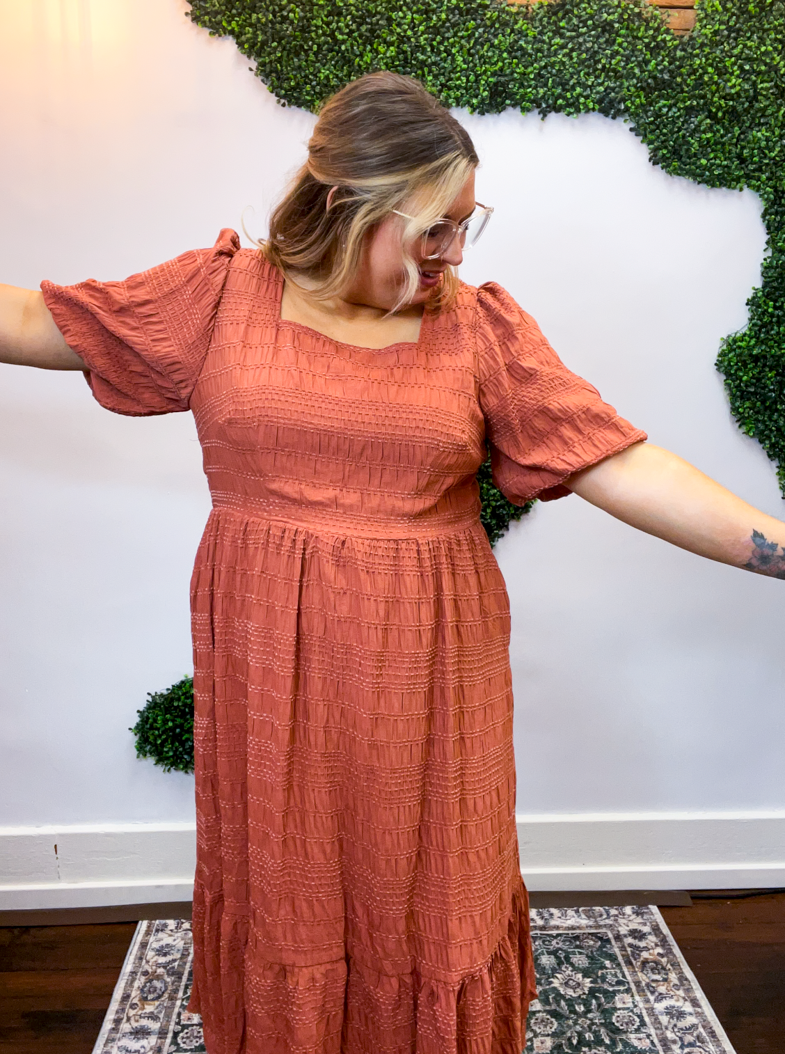 Clay Rose Midi Dress