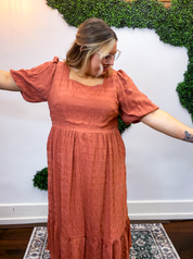 Clay Rose Midi Dress