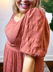 Clay Rose Midi Dress
