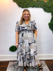Patchwork of Art Midi Dress