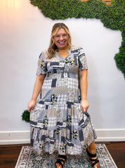 Patchwork of Art Midi Dress
