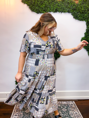 Patchwork of Art Midi Dress