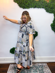 Patchwork of Art Midi Dress