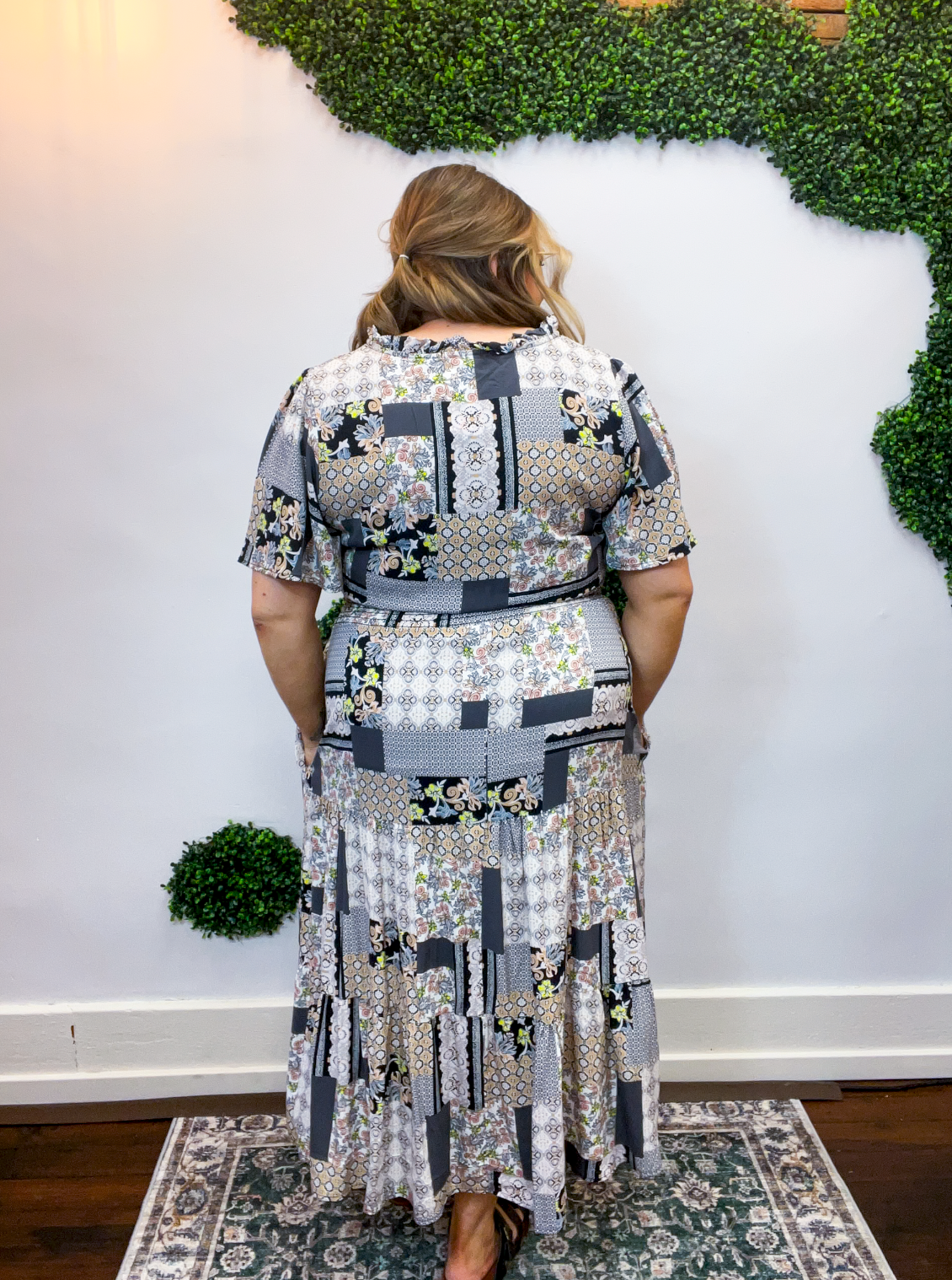 Patchwork of Art Midi Dress