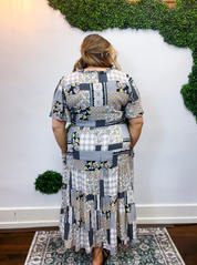 Patchwork of Art Midi Dress