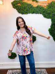 Rose Garden Short Sleeve Blouse