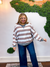 Fog & Taupe Stripe Pullover