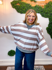 Fog & Taupe Stripe Pullover