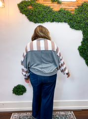 Fog & Taupe Stripe Pullover