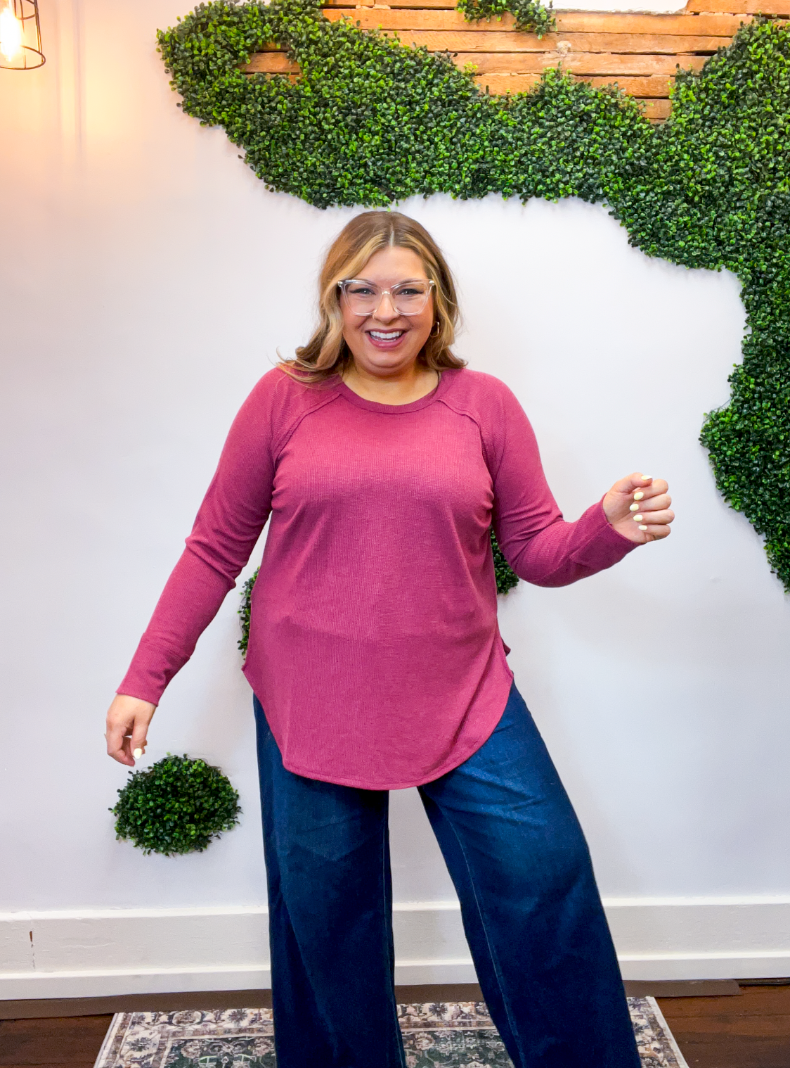 Cozy Days Baby Waffle Top in Cabernet