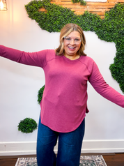 Cozy Days Baby Waffle Top in Cabernet