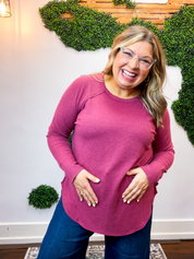 Cozy Days Baby Waffle Top in Cabernet