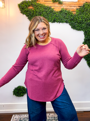 Cozy Days Baby Waffle Top in Cabernet