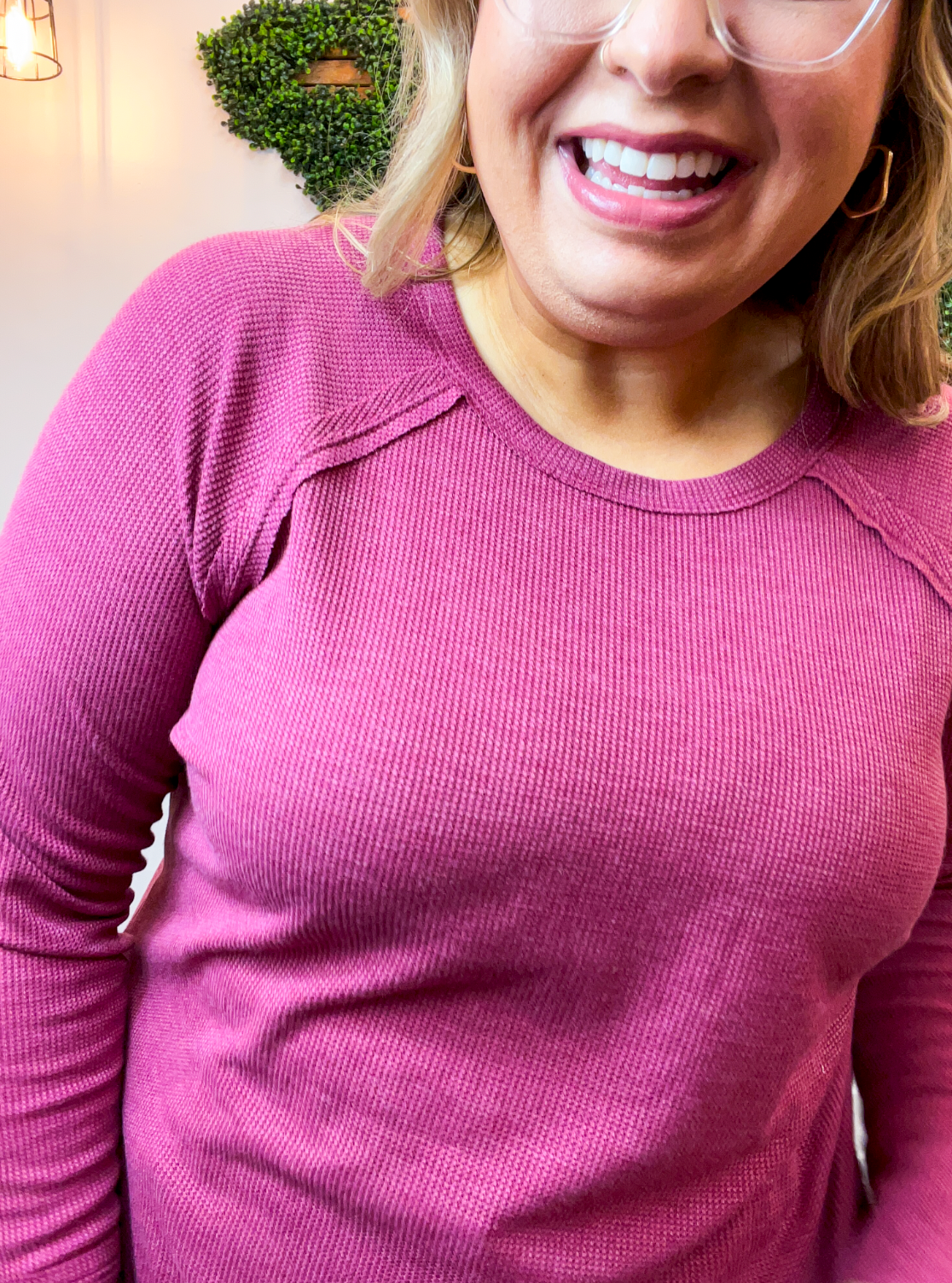Cozy Days Baby Waffle Top in Cabernet