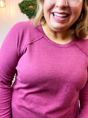 Cozy Days Baby Waffle Top in Cabernet