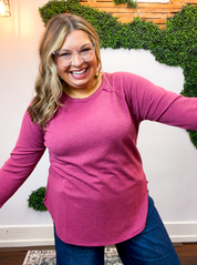 Cozy Days Baby Waffle Top in Cabernet