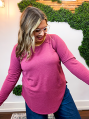 Cozy Days Baby Waffle Top in Cabernet