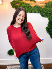 Effortless Days Long Sleeve Batwing Top in Rust