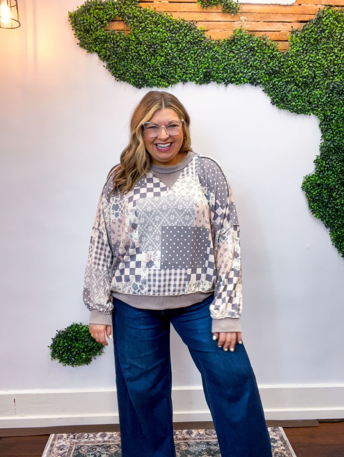 Mixed Signals Patchwork Pullover