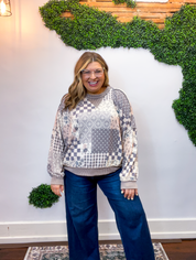 Mixed Signals Patchwork Pullover