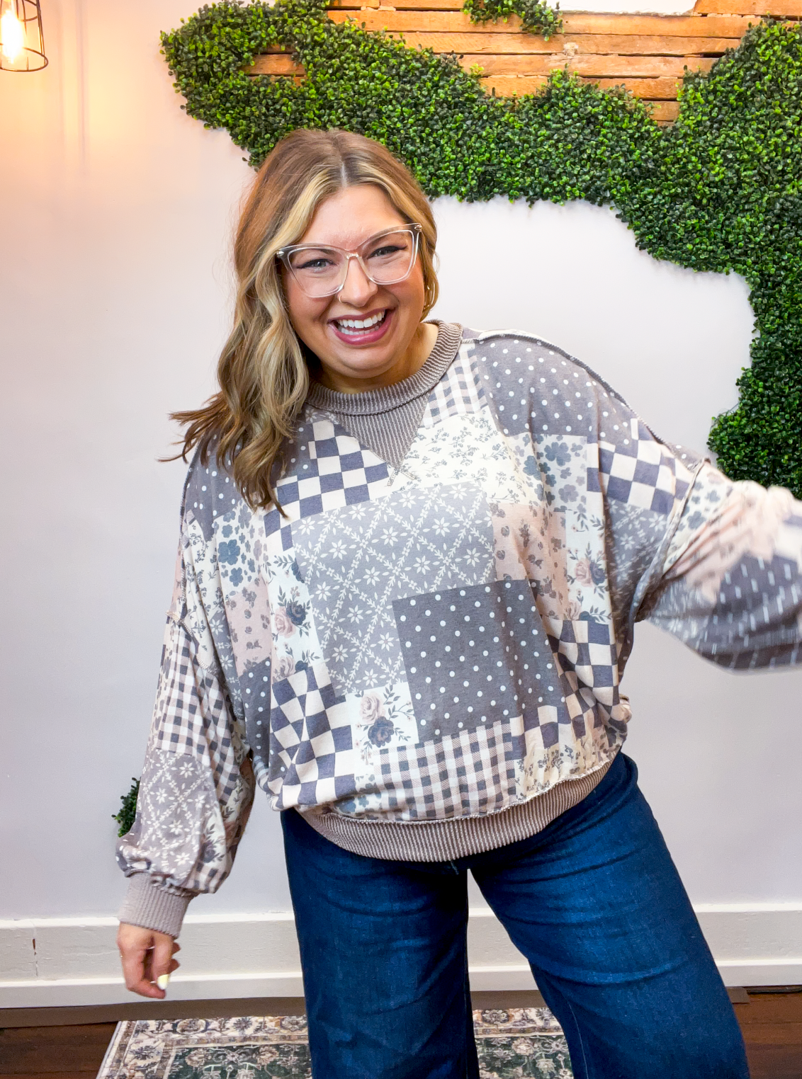 Mixed Signals Patchwork Pullover