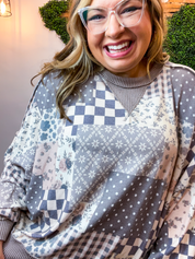 Mixed Signals Patchwork Pullover