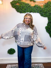 Mixed Signals Patchwork Pullover
