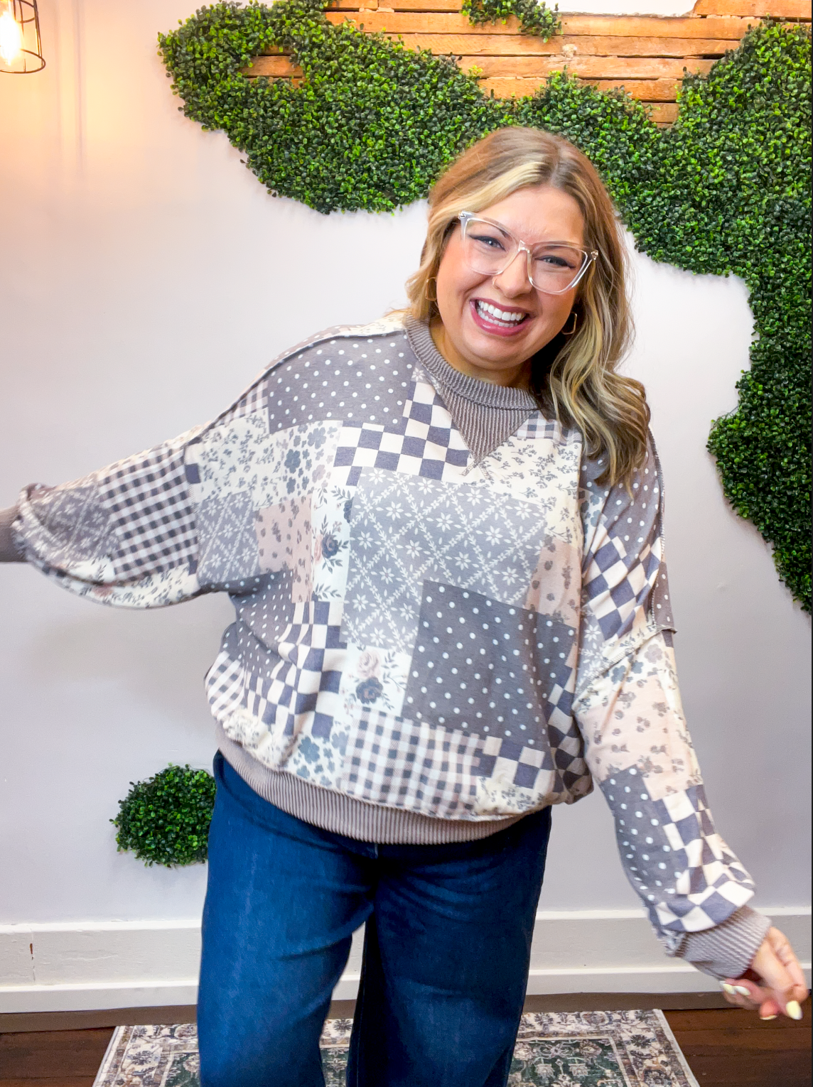 Mixed Signals Patchwork Pullover