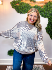 Mixed Signals Patchwork Pullover
