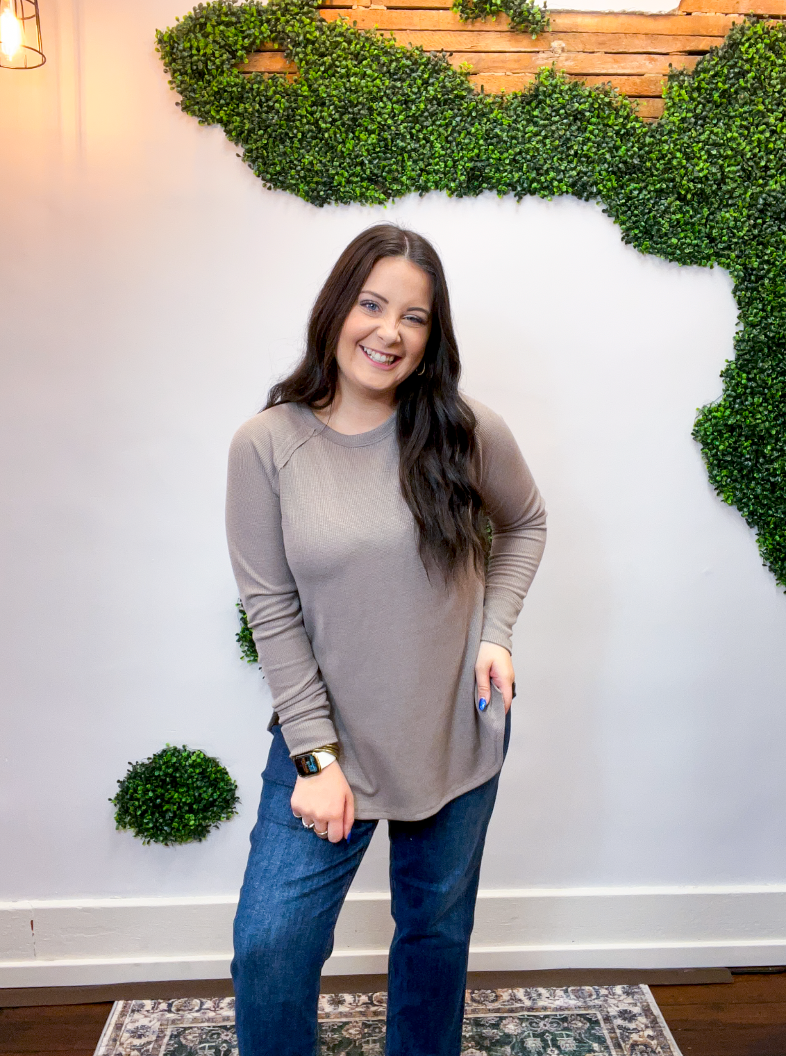 Cozy Days Baby Waffle Top in Cocoa