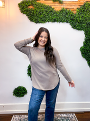 Cozy Days Baby Waffle Top in Cocoa