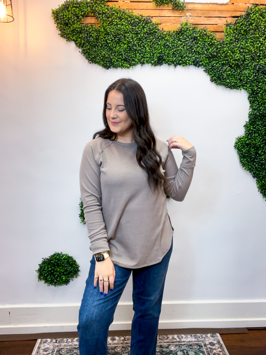 Cozy Days Baby Waffle Top in Cocoa