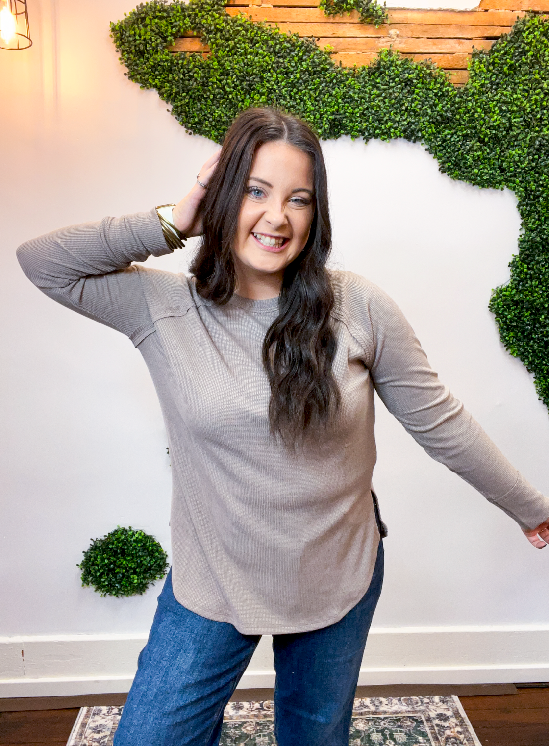 Cozy Days Baby Waffle Top in Cocoa