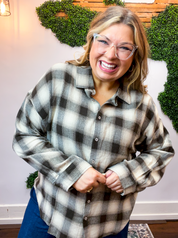 Cabin Weekend Flannel Top in Brown