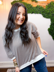 County Fair Striped Top in Brown