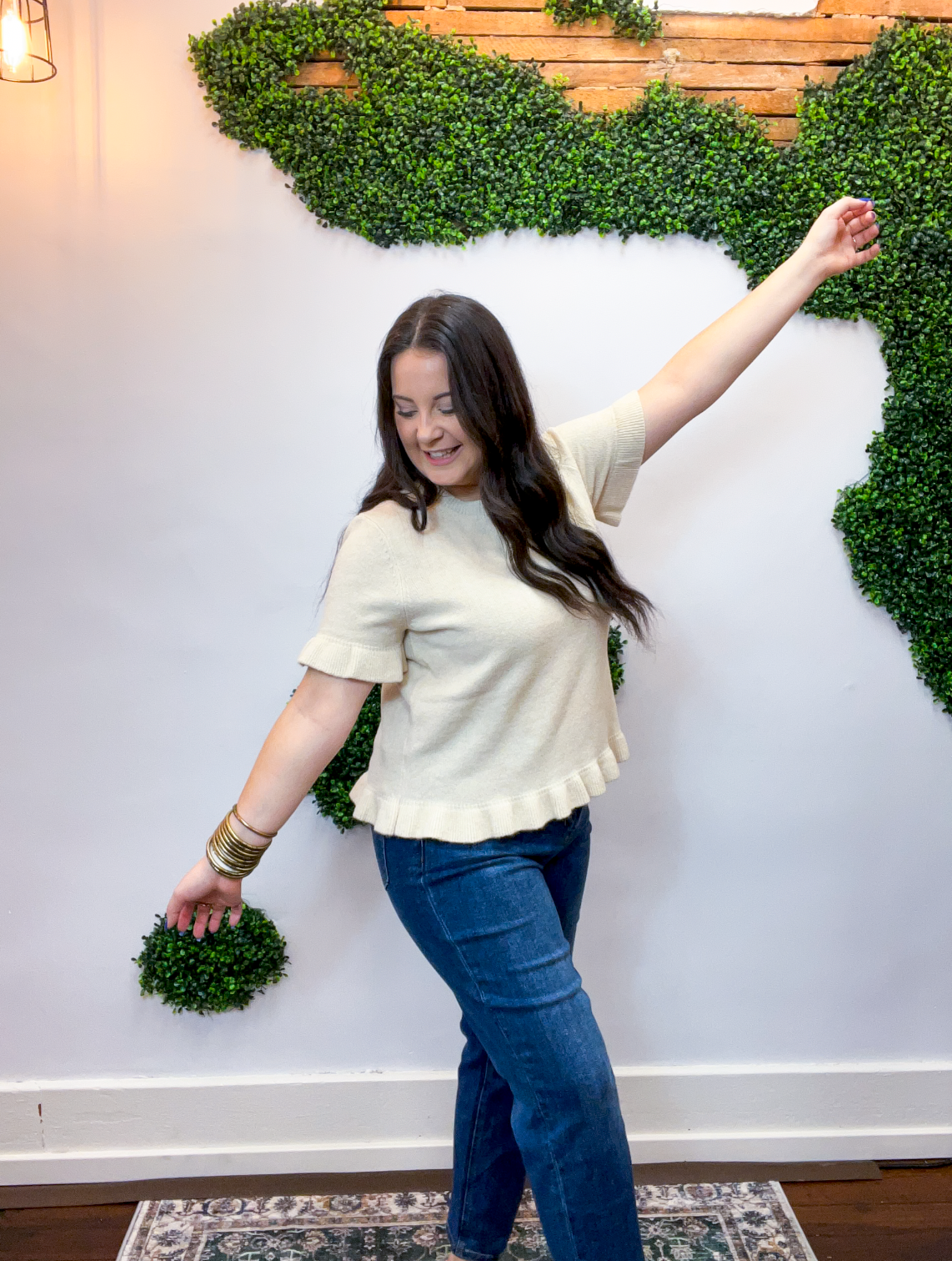 Buttercream Ruffle Short Sleeve Sweater