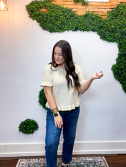 Buttercream Ruffle Short Sleeve Sweater